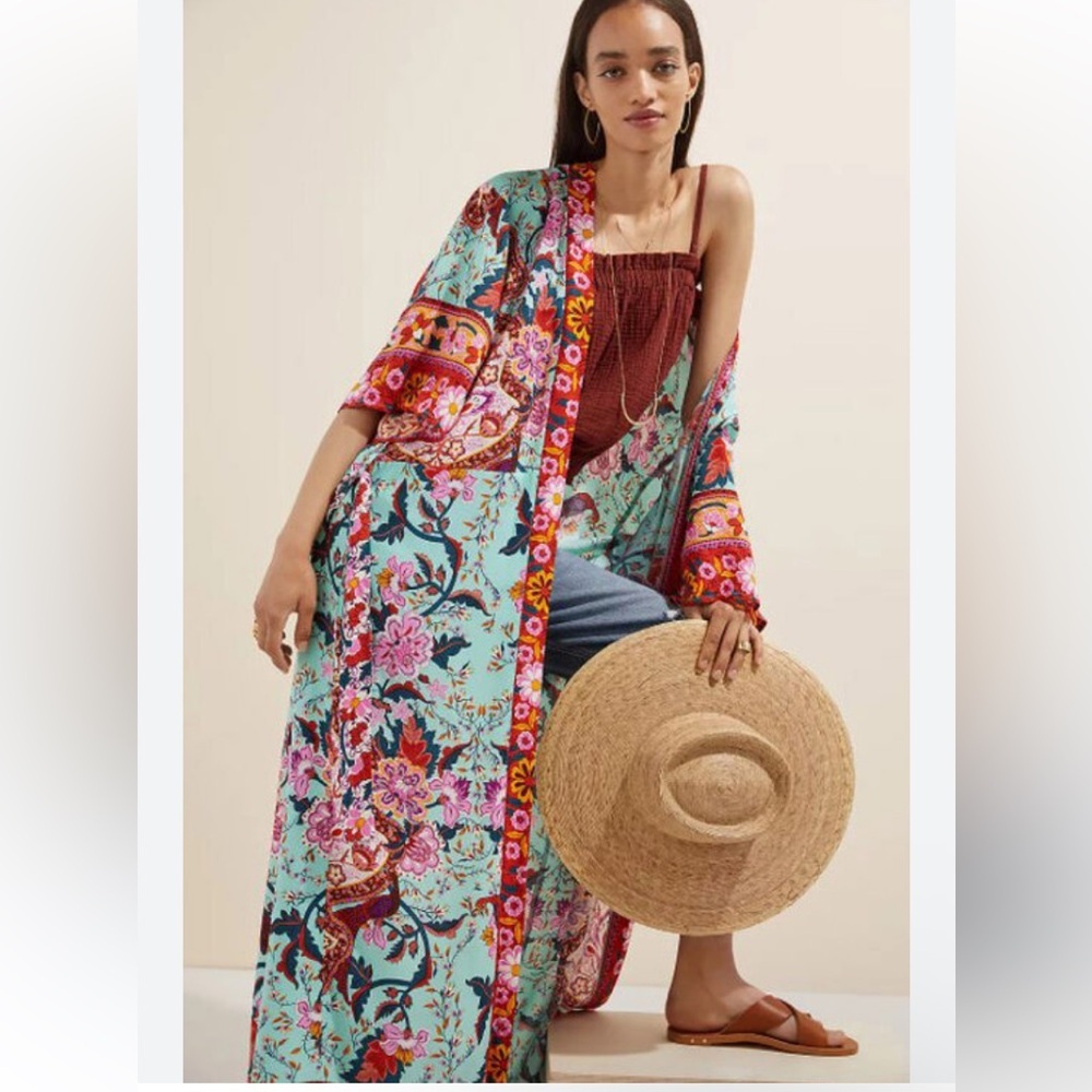Anthropologie Riley Floral Kimono Cover-Up One Size